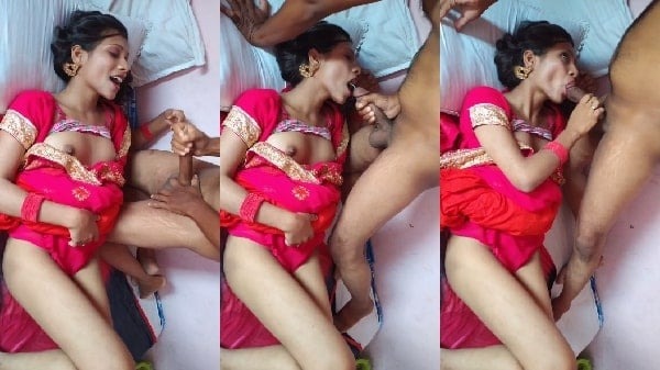 Saree mai saji sexy bhabhi nai jhadwai muh mai maal or chusi lund