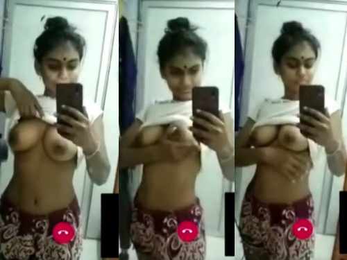 Mallu girlfriend showing her nude boobs in video call
