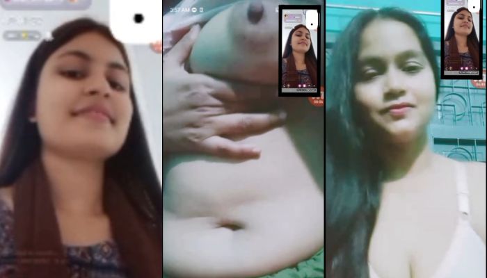 Cute Sexy Village White Girl Showing Cute boobs on video call nude