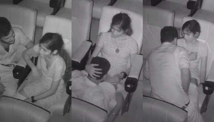 College lover pussy licking blowjob fucking in cinema hall