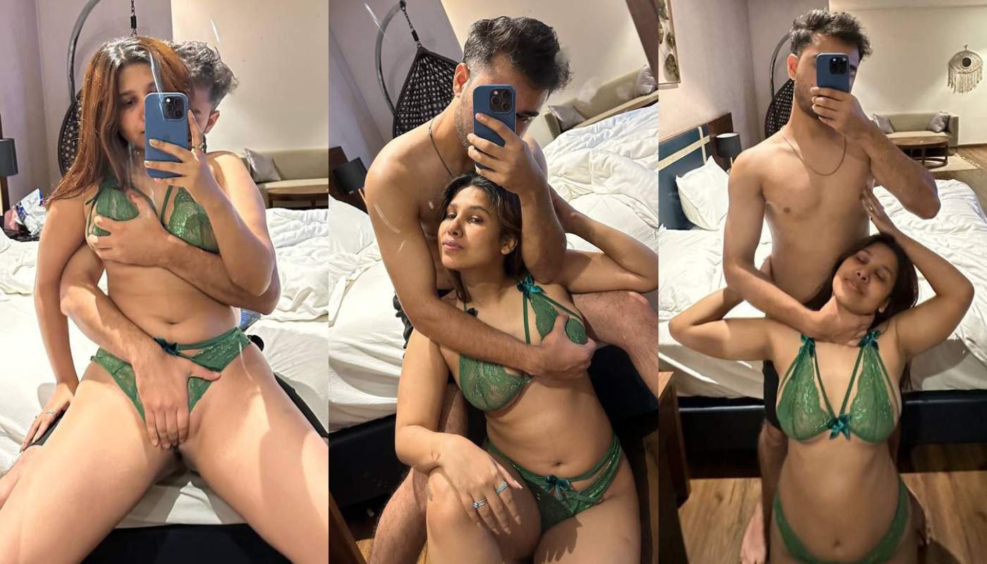 Very Beautiful Sexy Girlfriend in Green Bikini Hotel Room Full Romance and Missionary Fucking