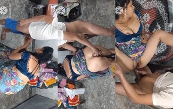 Desi Village Bhabhi in Blue Saree Sucking Dick Doggy Style and Missionary Hardcore Fucking