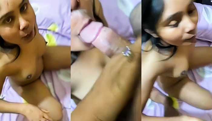 Slim Bhabhi Knew Down and Giving Blowjob to Devar Cute Cock