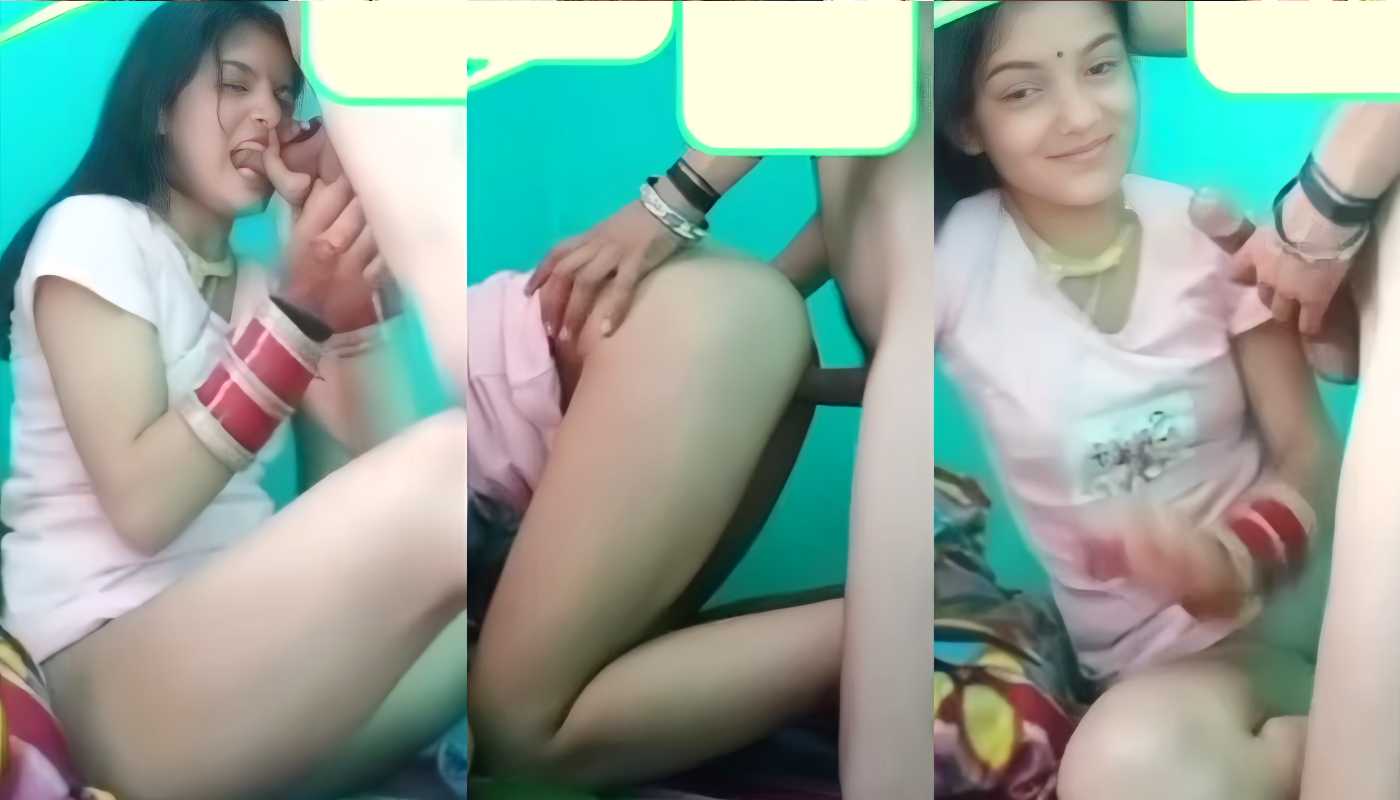 Newly Married Slim Sexy Wife in Pink Top Doggy Style Fuckked and Cock Sucking