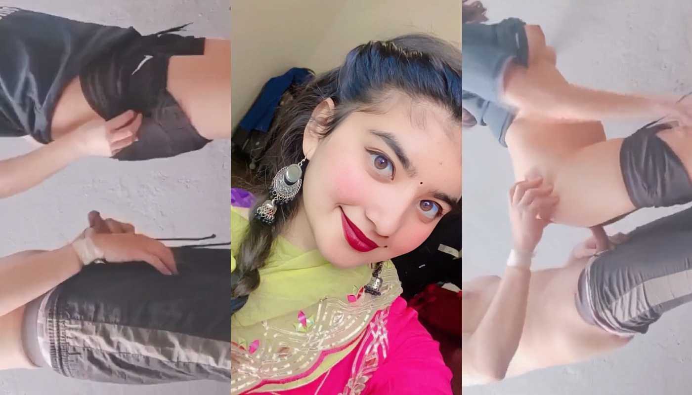 Slim Sexy Green Top Girlfriend Standing Doggy Style Fucking