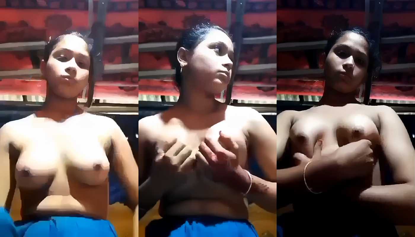 Beautiful Village Girl Making Nude Boob Pressing Video For Lover
