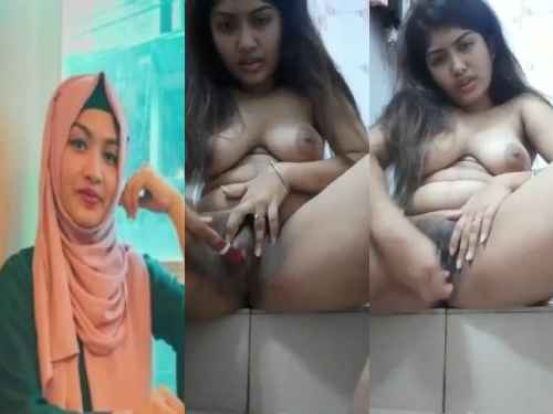 Hairy pussy hijab girl masturbating viral FSI sex