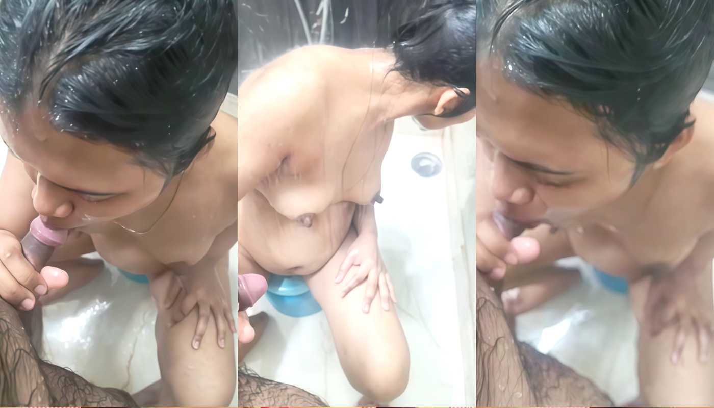Horny Bhabhi Full Nude Bathroom in shower Sucking Husband Cock Desi Sex