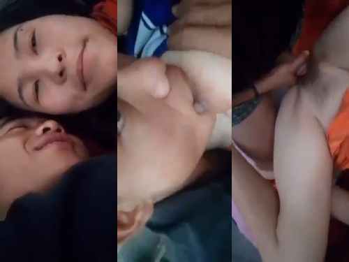 Northeastern Bodo girl kissing boobs grabbed and sucked and fucking with BF
